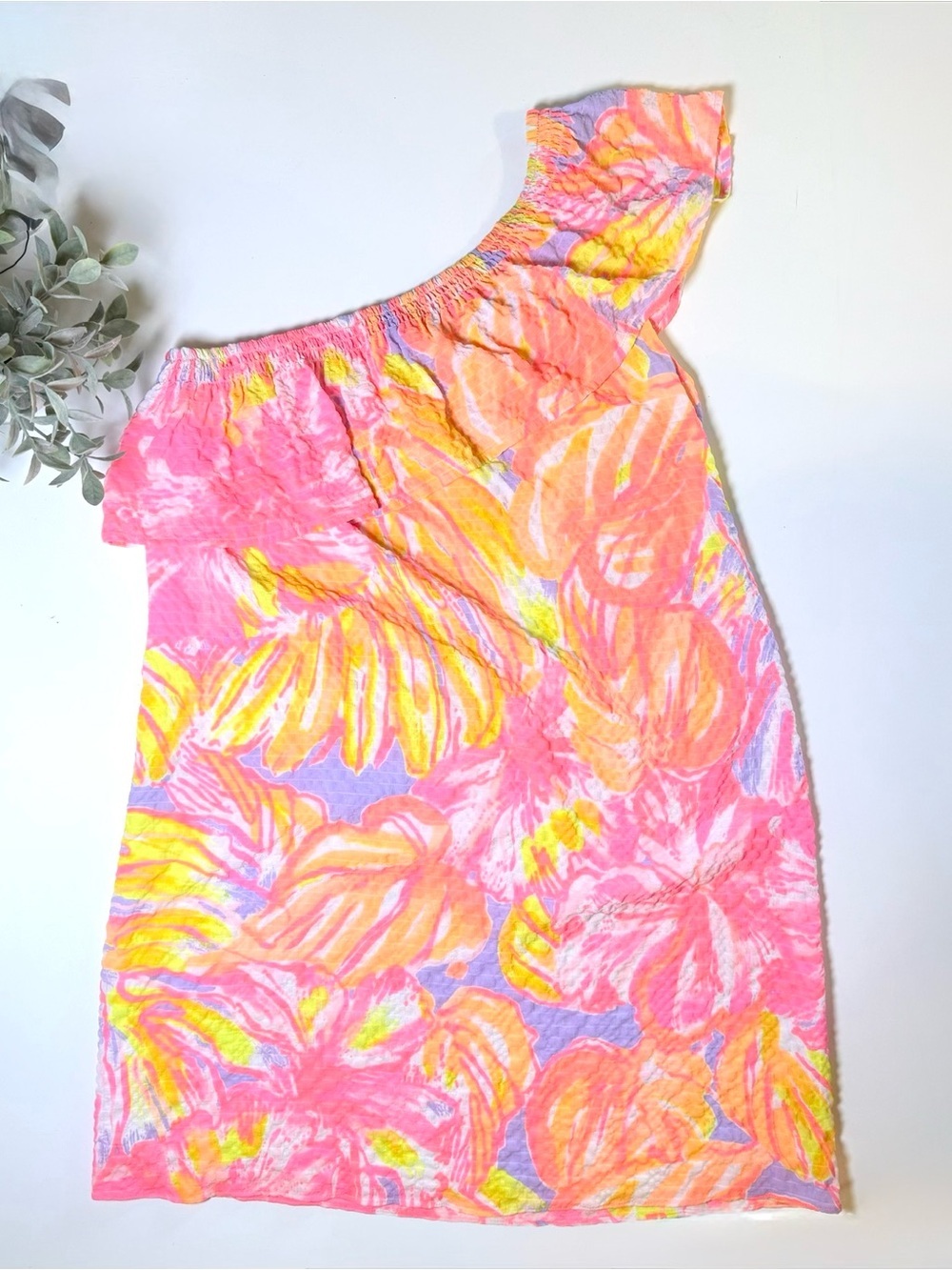 Lilly Pulitzer One Shoulder Emmeline Mini Dress Sun Splashed Women’s Size Small - Picture 12 of 16